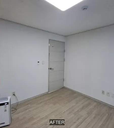 벽면 곰팡이 흔적 후 비교 사진